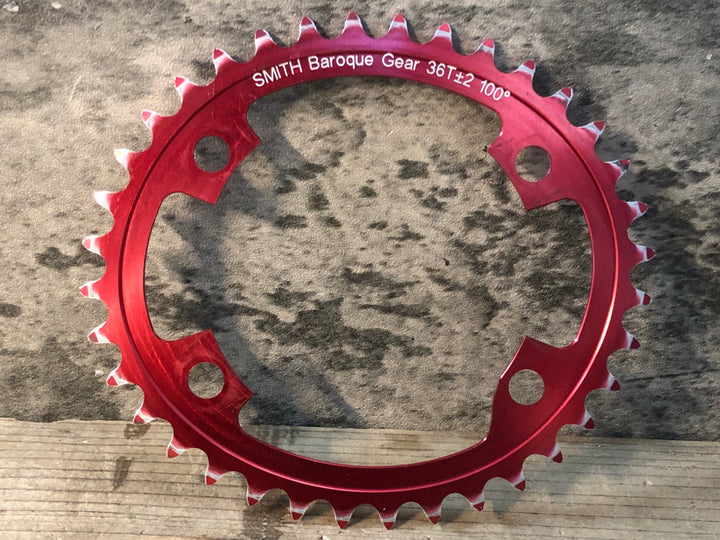 JU711 スミス SMITH Baroque Gear チェーンリング 赤 36T±2 100°
