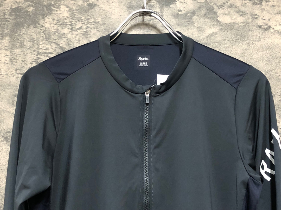 KM135 ラファ Rapha PRO TEAM LONG SLEEVE LIGHTWEIGHT JERSEY 長袖 サイクルジャージ 紺 L