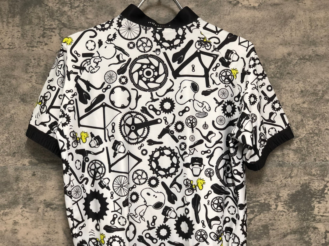 KE334 ナリフリ narifuri VINTAGE PEANUTS 半袖 サイクルジャージ 白 黒 M スヌーピー