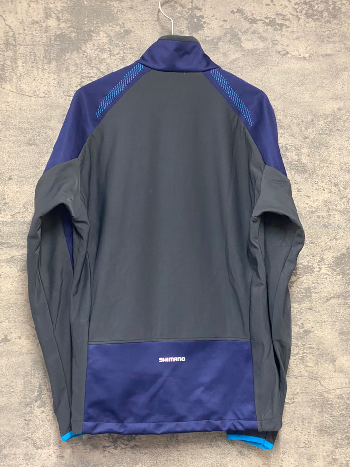 KB074 シマノ SHIMANO 長袖 サイクルジャケット 紺 M 裏起毛