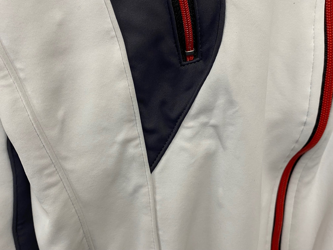 JT667 カステリ CASTELLI 長袖 サイクルジャケット 白 黒 L 裏起毛 GORE WINDSTOPPER