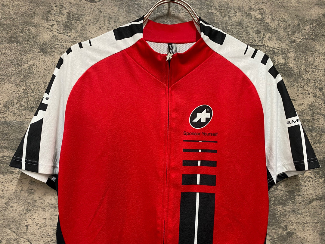 KF822 アソス ASSOS SS.MILLE 半袖 サイクルジャージ 赤 白 L