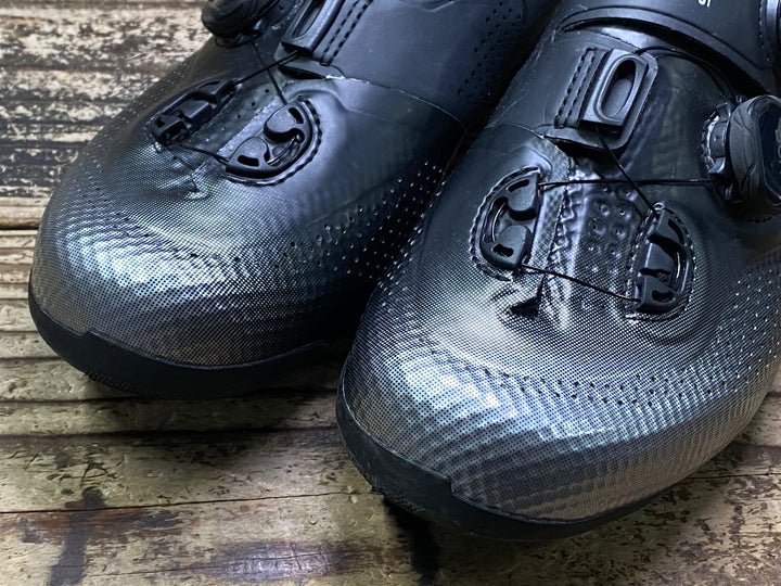 JP136 シマノ SHIMANO PC7 SHRC702M WIDE ビンディングシューズ 3穴 BOA シルバー 黒 EU41
