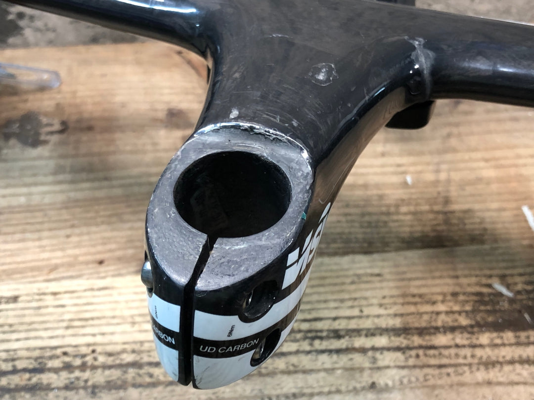 JK950 ヴィジョン Vision メトロン METRON 6D カーボン ドロップハンドル 420mm 110mm マウント付※コラムキャップ欠品、クラックの疑いあるためジャンク