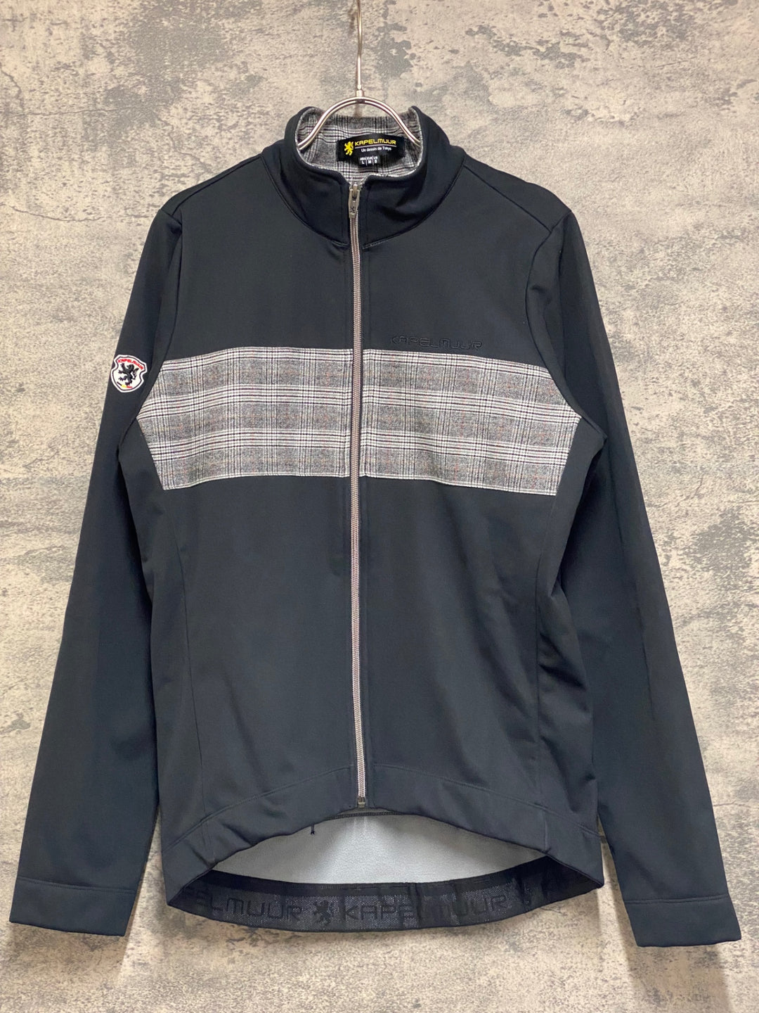 JP582 カペルミュール KAPELMUUR 長袖 サイクルジャケット 黒 グレー ツイード L 裏起毛