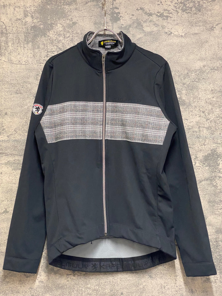 JP582 カペルミュール KAPELMUUR 長袖 サイクルジャケット 黒 グレー ツイード L 裏起毛