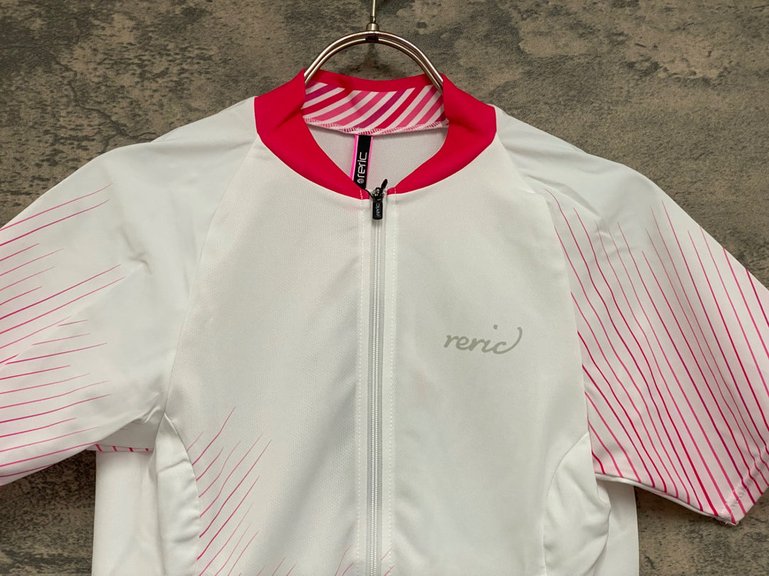 JX278 レリック reric 半袖 サイクルジャージ 白 ピンク M レディース