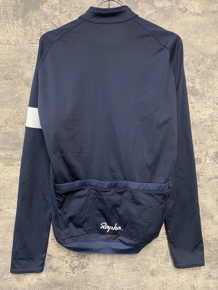 KH655 ラファ Rapha CORE LONG SLEEVE JERSEY 長袖 サイクルジャージ 紺 M 裏起毛