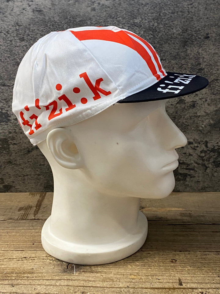 KE525 フィジーク fizik サイクルキャップ 白 赤 ワンサイズ