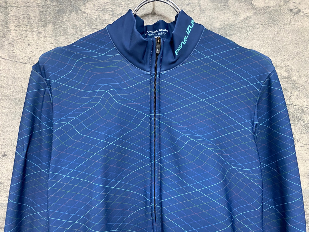JS814 パールイズミ PEARL iZUMi 長袖 サイクルジャージ 青 L 裏起毛