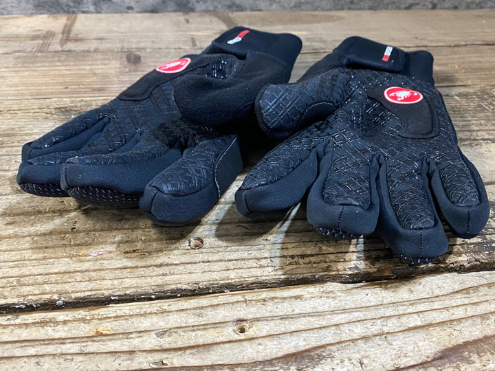 JZ101 カステリ CASTELLI ROSSO CORSA 長指 グローブ 黒 M 裏起毛