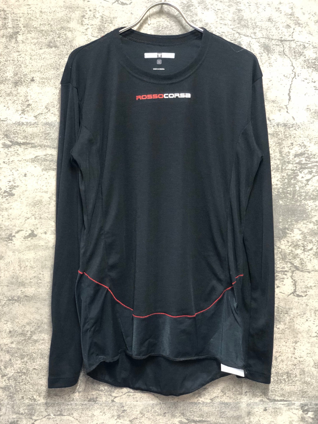 KK356 カステリ CASTELLI ロッソコルサ ROSSO CORSA 長袖 ベースレイヤー 黒 L