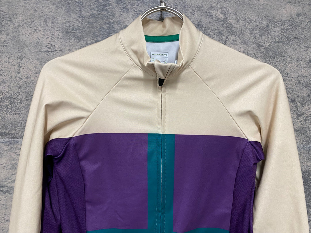 JV358 イザドア Isadore Alternative long sleeve jersey 長袖サイクルジャージ 紫緑ベージュ S レディース 裏起毛