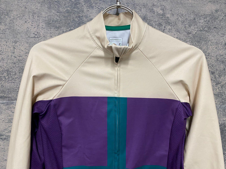 JV358 イザドア Isadore Alternative long sleeve jersey 長袖サイクルジャージ 紫緑ベージュ S レディース 裏起毛