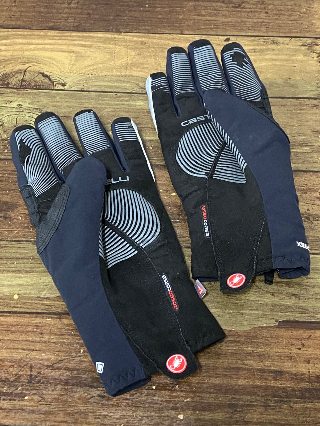 JY252 カステリ CASTELLI GORE-TEX 長指 グローブ 厚手 裏起毛 L ※指先に擦れあり