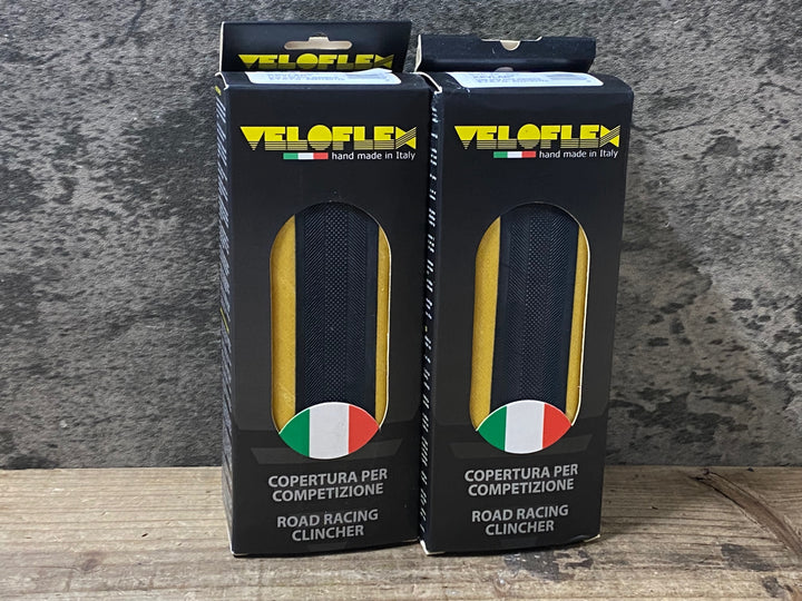 KO486 ヴェロフレックス VELOFLEX Master 25 クリンチャー タイヤ 700x25c 黒/スキン 2本セット