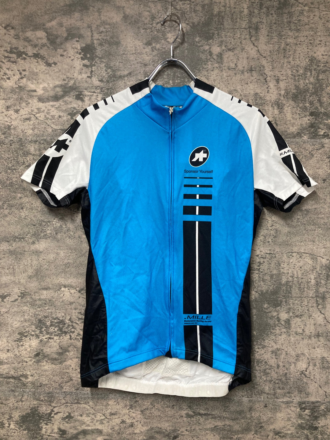 JQ943 アソス ASSOS SS.MILLE 半袖 サイクルジャージ 白 水色 M