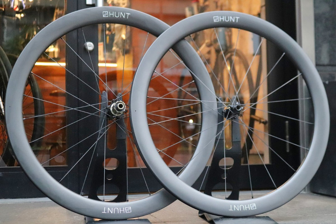 ハント HUNT 50 CARBON AERO DISC チューブレス ホイールセット シマノ 12/11S 【東京南麻布店】