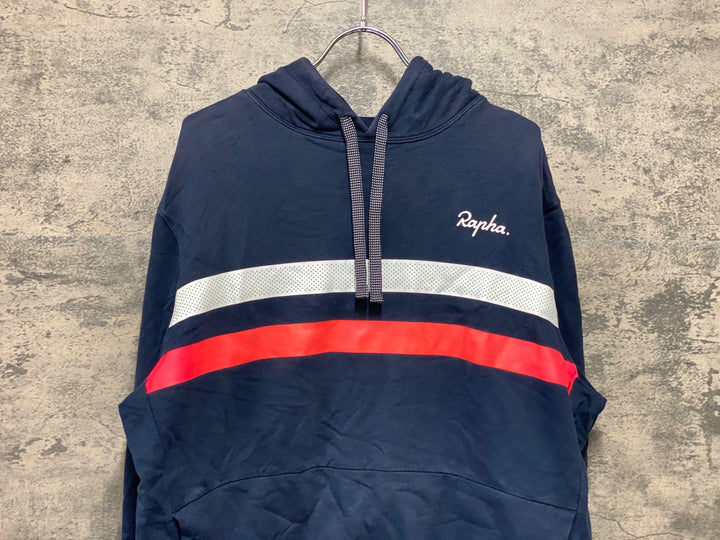 KG219 ラファ Rapha BREVET HOODIE フーディ 長袖 スウェットパーカー ネイビー XL