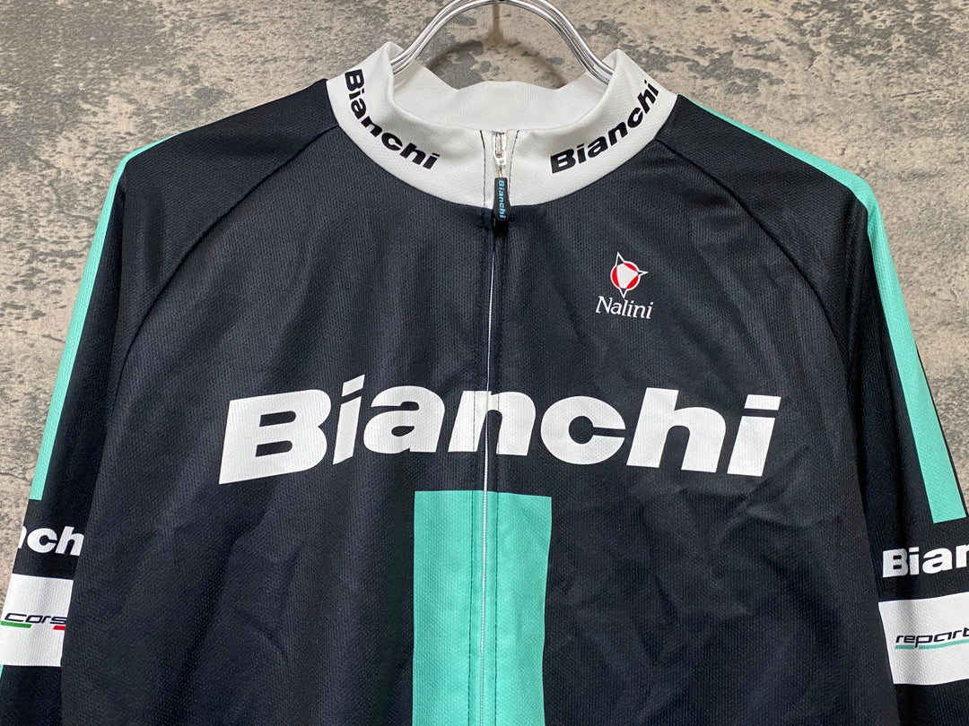 KE357 ナリーニ nalini ビアンキ Bianchi 長袖 サイクルジャージ 裏起毛 L 黒
