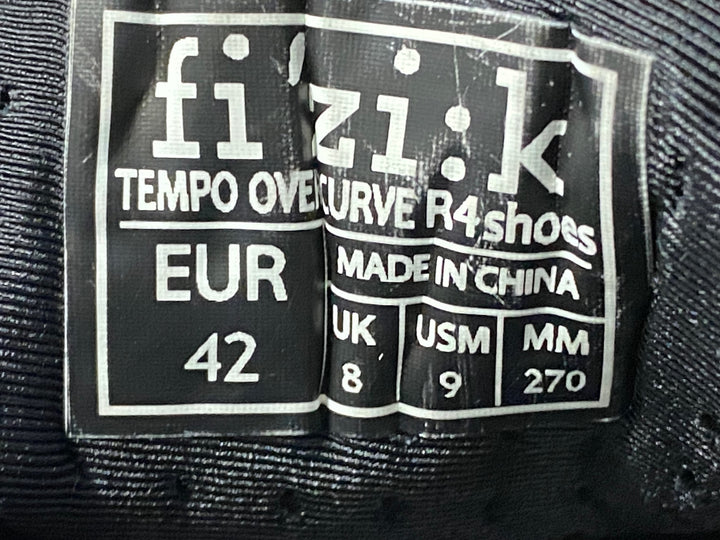 JZ698 フィジーク fizik TEMPO OVERCURVE R4 SHOES ビンディングシューズ 3穴 BOA 黒 EU42