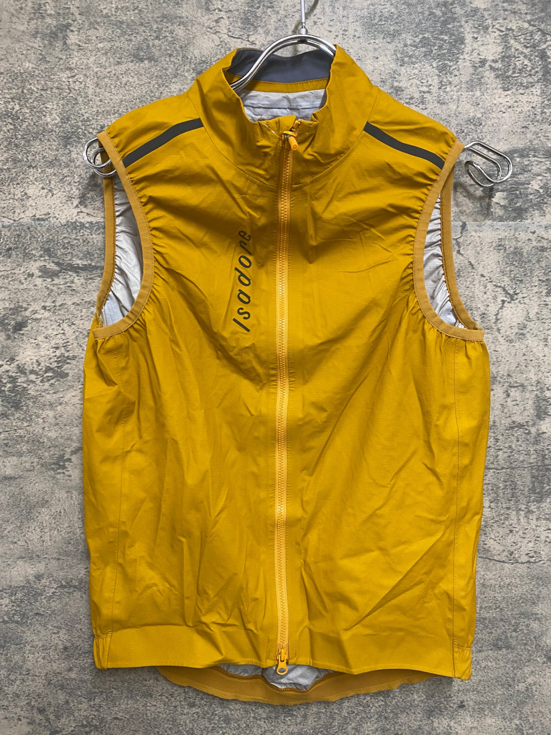 KO578 イザドア Isadore SIGNATURE RAIN GILET サイクルベスト ジレ 黄 M