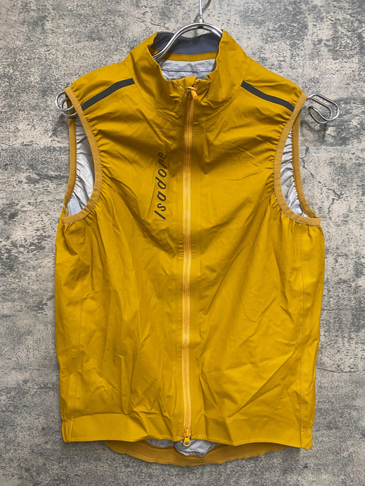 KO578 イザドア Isadore SIGNATURE RAIN GILET サイクルベスト ジレ 黄 M