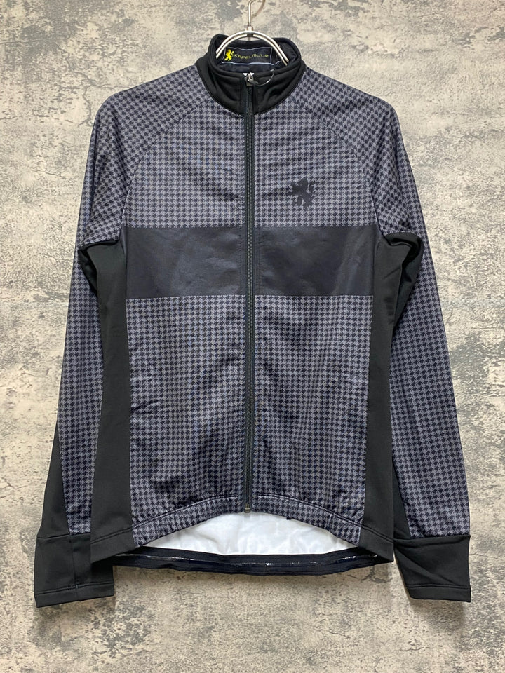 JO621 カペルミュール KAPELMUUR 長袖 サイクルジャージ グレー 千鳥柄 S 裏起毛