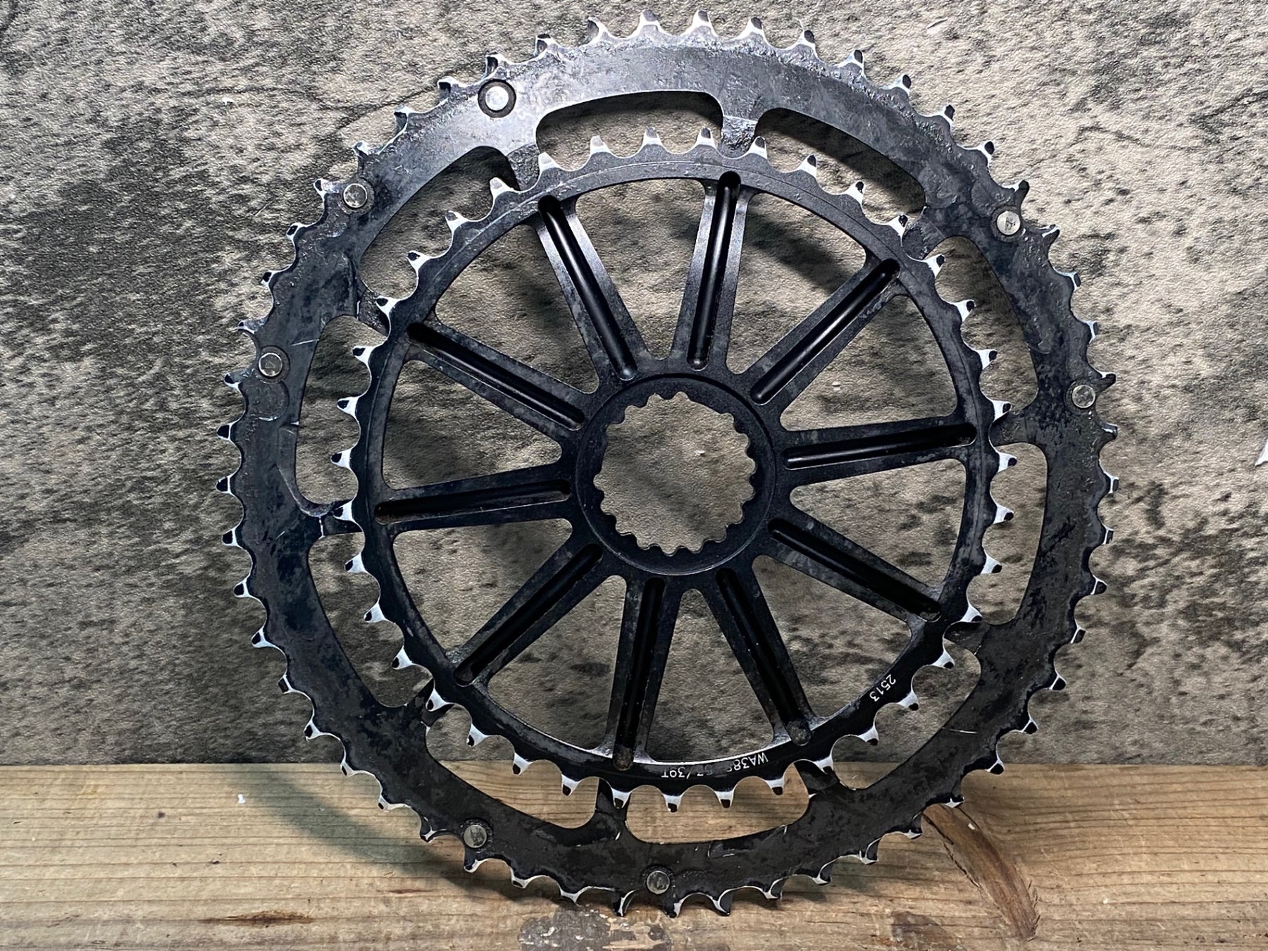 JN623 ホログラム HOLLOWGRAM SPIDERING チェーンリング ダブル 53/39T