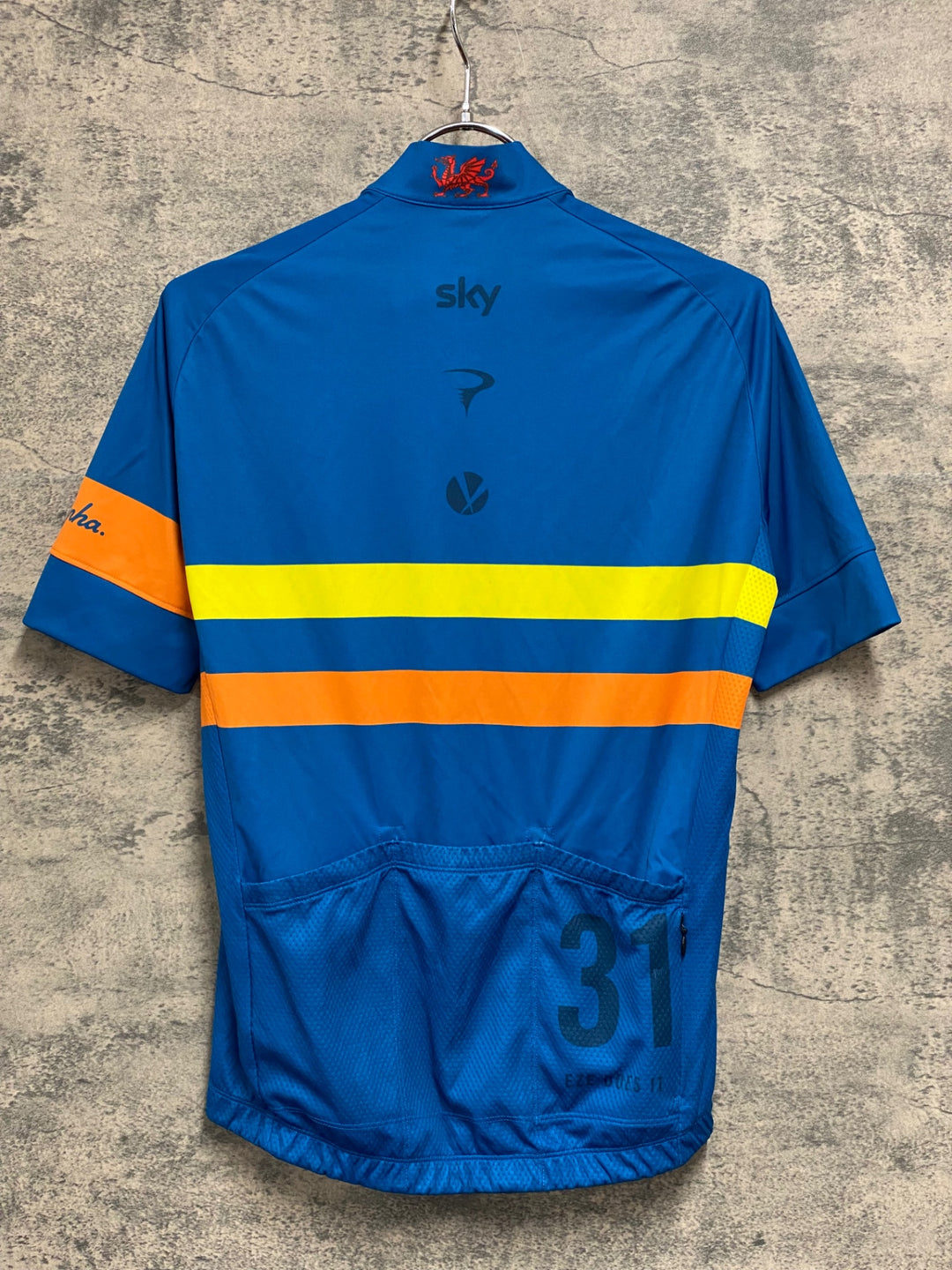 JW056 ラファ Rapha TEAM SKY RIVIERA PURSUIT JERSEY 半袖サイクルジャージ 青 S