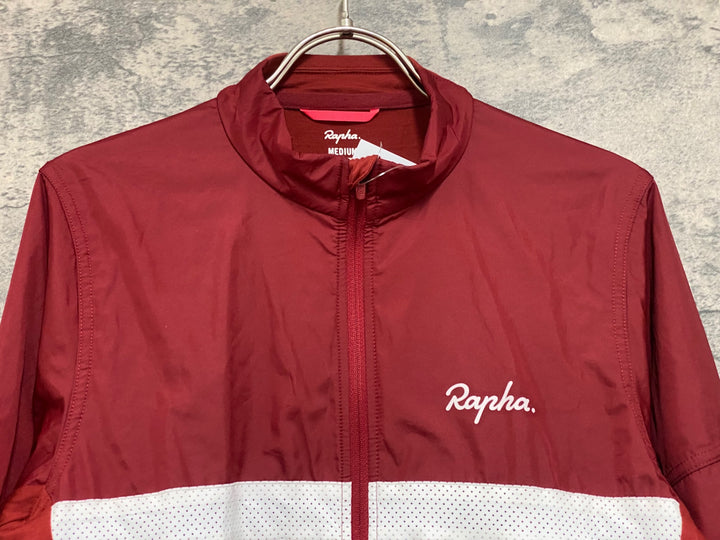 JP291 ラファ Rapha BREVET LONG SLEEVE WINDBLOCK JERSEY 長袖 サイクルジャージ 赤 M