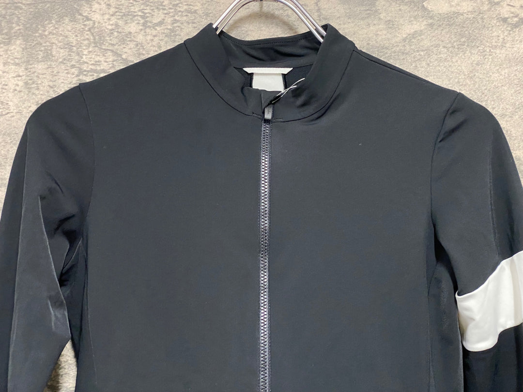 JU412 ラファ Rapha SOUPLESSE THERMAL JERSEY 長袖 サイクルジャージ 黒 S 裏起毛