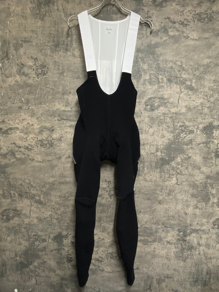 JV382 ラファ Rapha MEN'S PRO TEAM WINTER TIGHTS WITH PAD Ⅱ ビブタイツ 黒 S 裏起毛