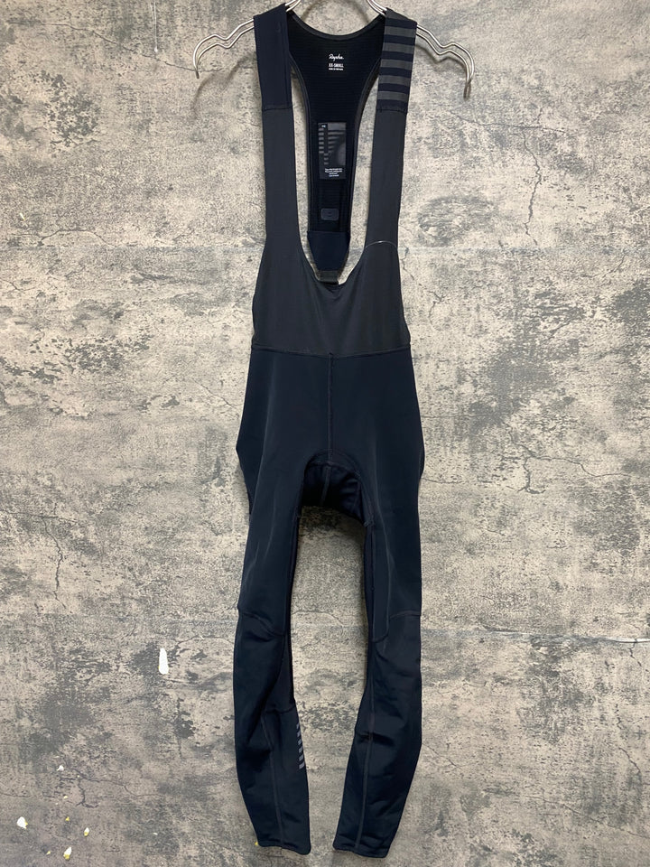 KL470 ラファ Rapha WOMEN'S PRO TEAM WINTER TIGHTS ビブタイツ 黒 XXS 裏起毛 ※動物の毛