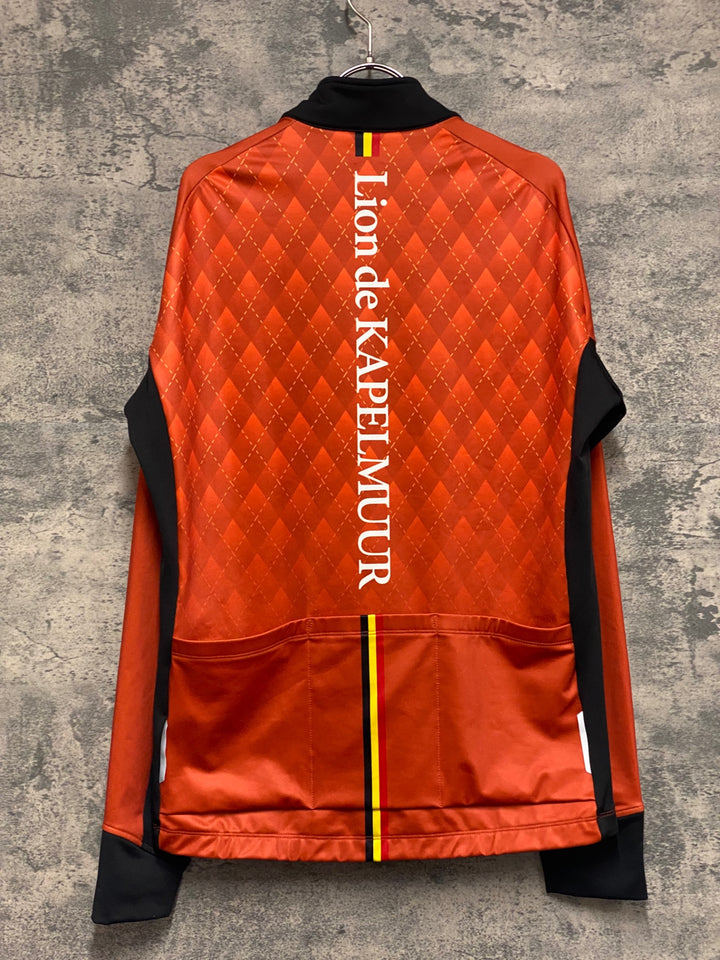 KA123 リオンドカペルミュール Lion de KAPELMUUR 長袖 サイクルジャージ オレンジ XL 裏起毛