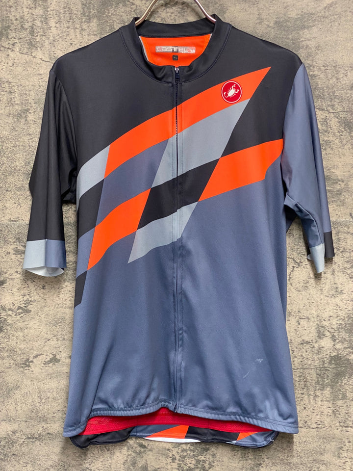 JW297 カステリ CASTELLI 半袖 サイクルジャージ グレー/オレンジ XL