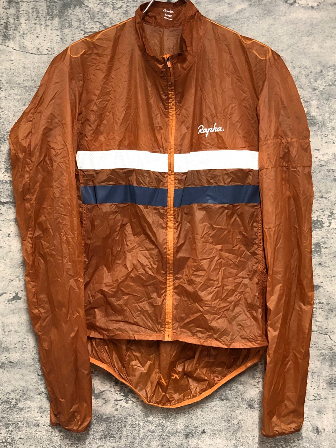 KE034 ラファ Rapha BREVET FLYWEIGHT WIND JACKET 長袖 サイクルジャケット オレンジ L