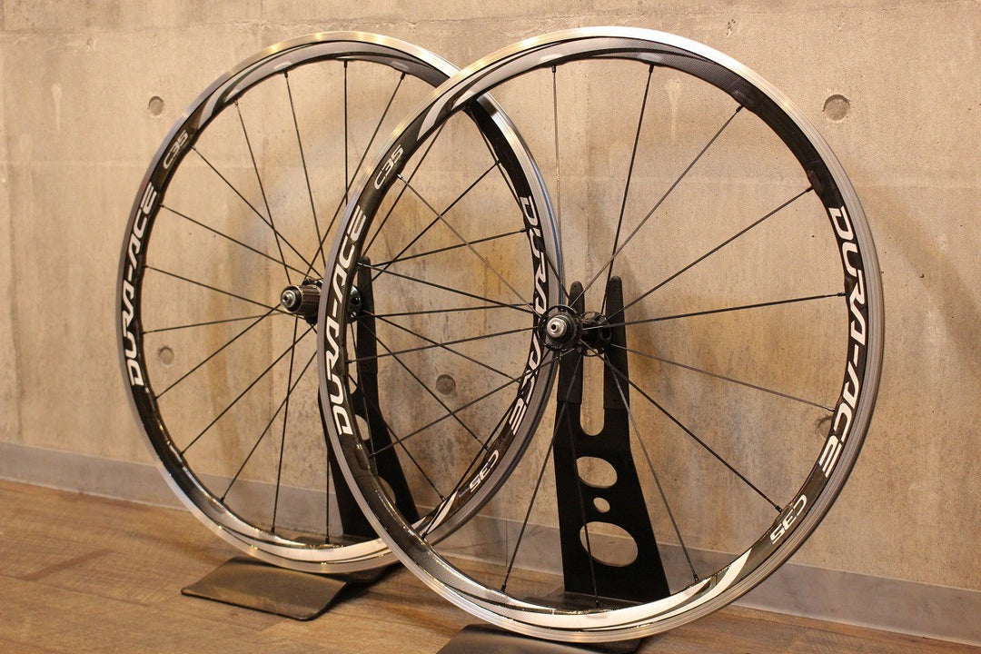 シマノ SHIMANO デュラエース DURA-ACE WH-9000-C35-CL アルミ/カーボン クリンチャー ホイールセット シマノ 11/12S 15C ナローリム【名古屋店】