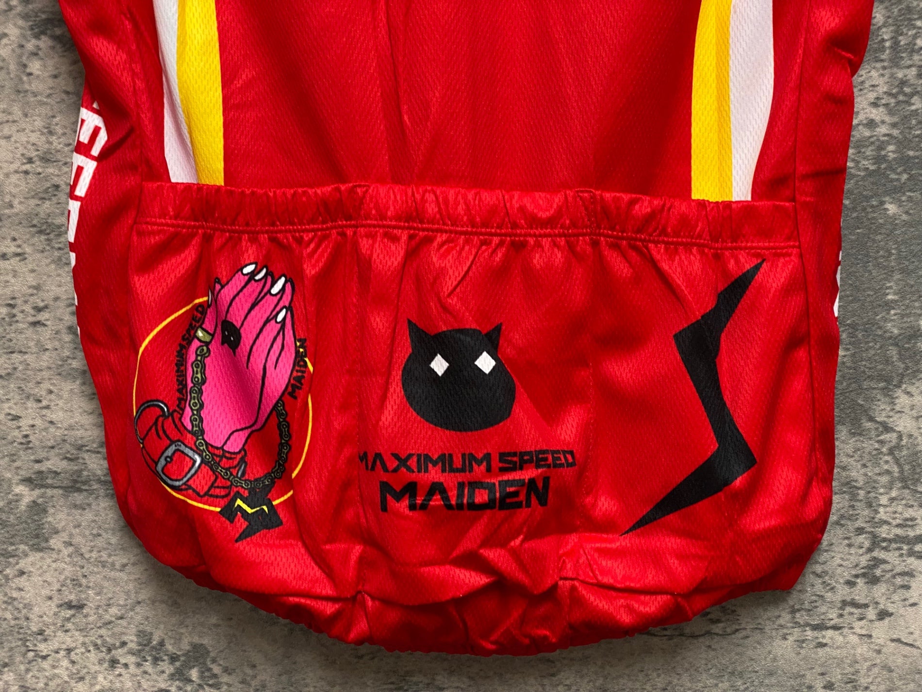 JM933 ウェイブワン WAVE ONE 半袖 サイクルジャージ 赤 M マキシマム