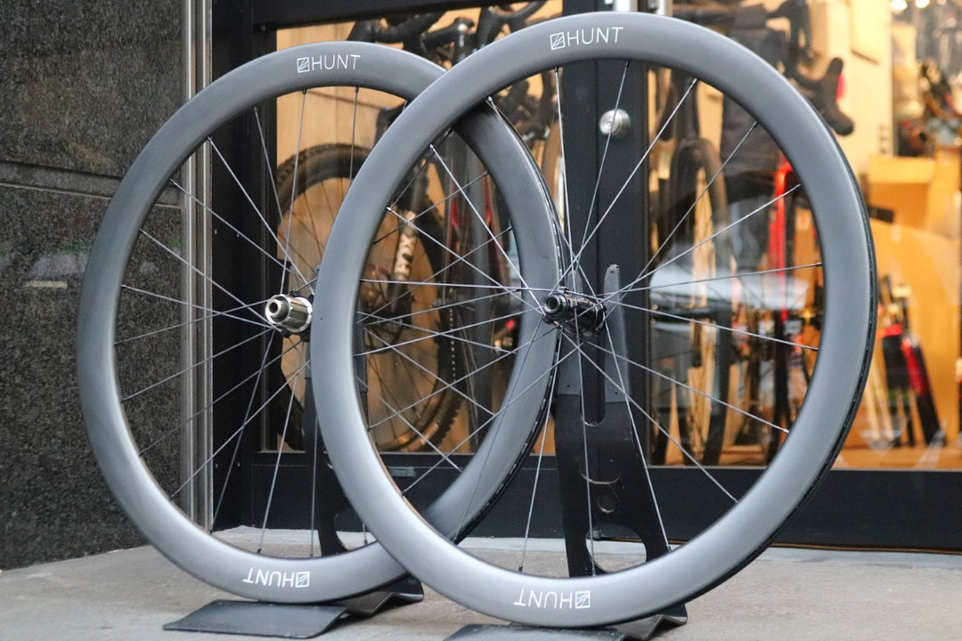 ハント HUNT 50 CARBON AERO DISC チューブレス ホイールセット シマノ 12/11S 【東京南麻布店】
