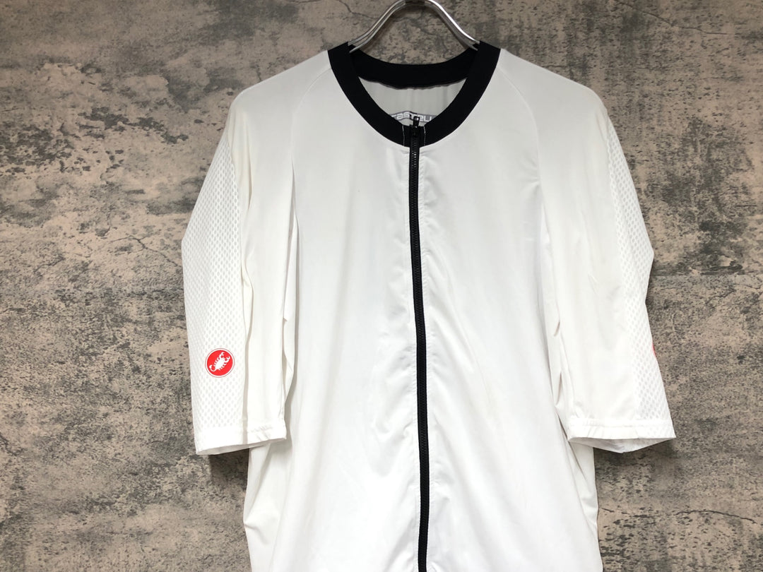 JW514 カステリ CASTELLI ロッソコルサ ROSSO CORSA 七分丈 サイクルジャージ 白 3XL