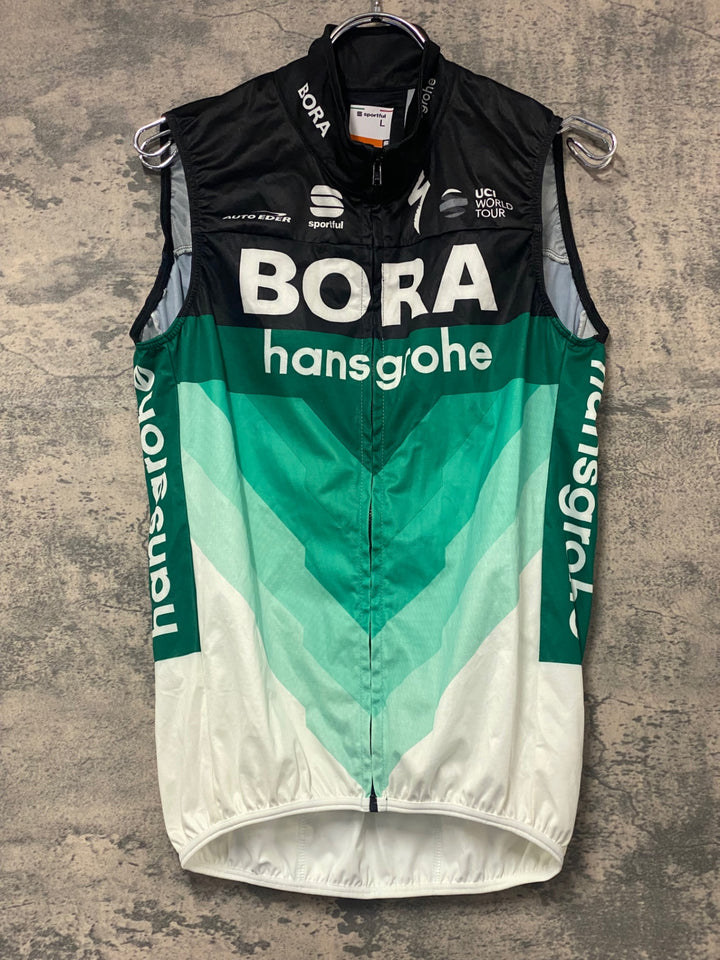 KJ776 スポーツフル sportful サイクルベスト ジレ 黒 白 L BORA hansgrohe