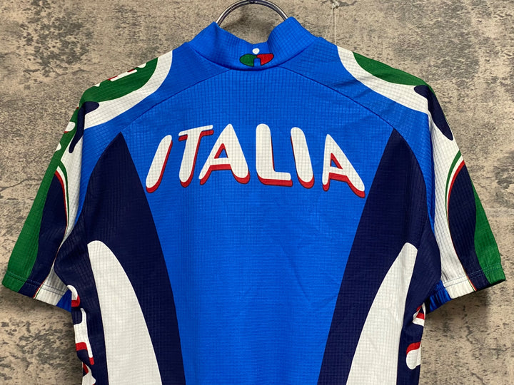 JU422 カステリ CASTELLI 半袖 サイクルジャージ 青 M ハーフジップ