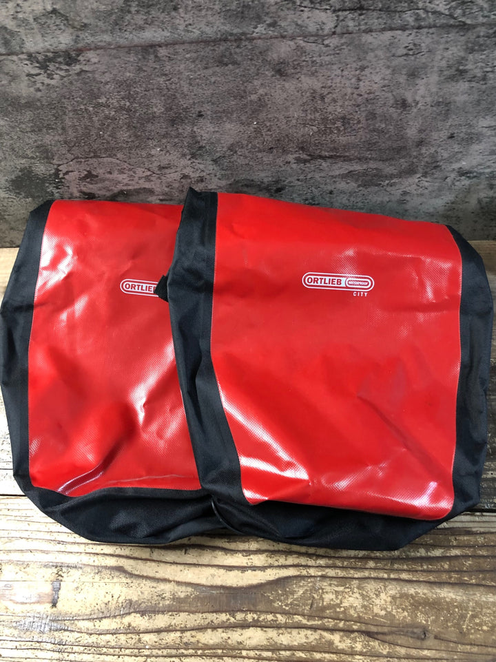 JT825 オルトリーブ ORTLIBE BACK ROLLER CITY 防水 サイドバッグ 赤 2個セット