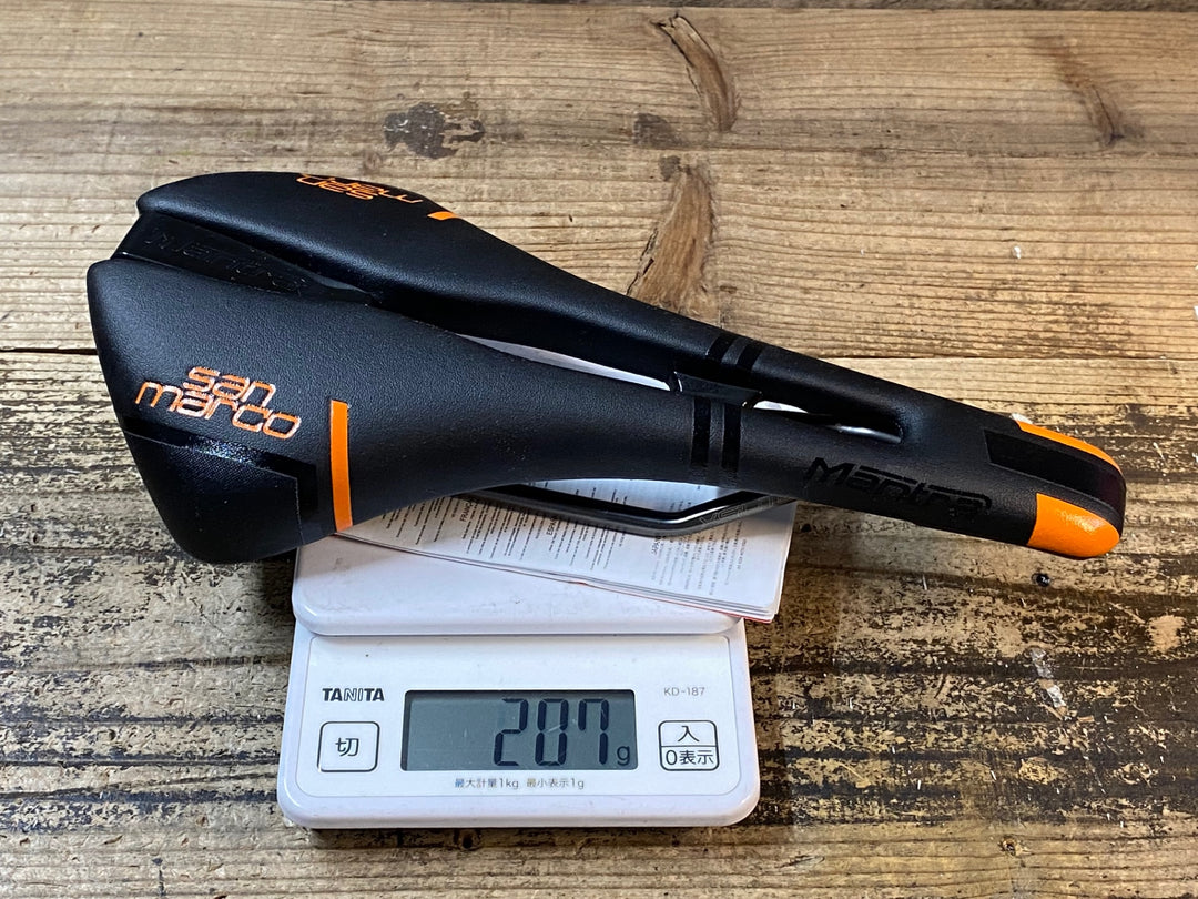 JR310 サンマルコ san marco MANTRA RACiNG サドル 黒オレンジ NARROW XSiLiTE レール