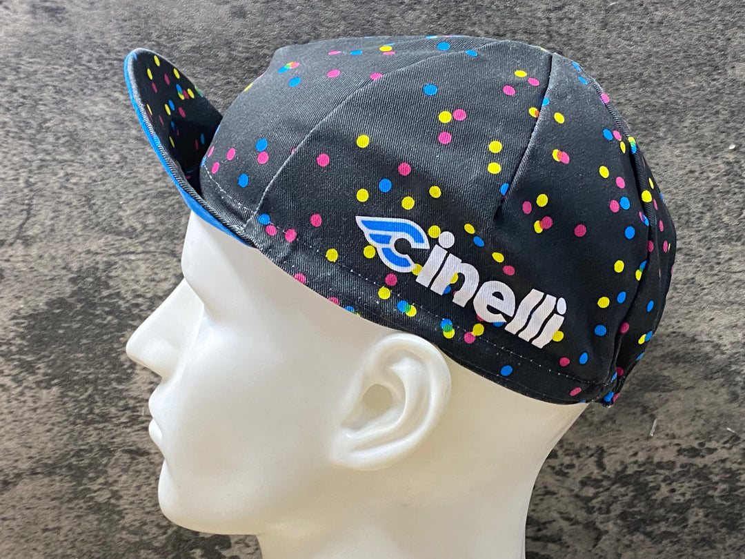 KG248 チネリ Cinelli サイクルキャップ 黒 総柄 CAT