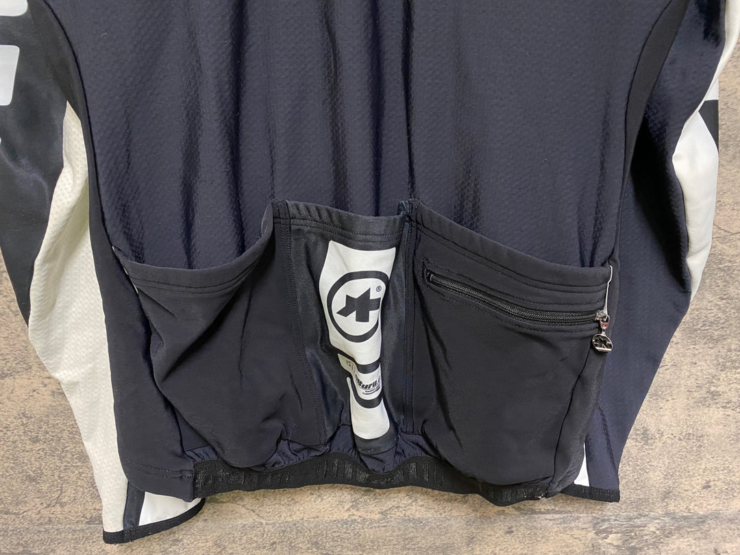 JR134 アソス ASSOS iJ.tiBuru.4 長袖 サイクルジャージ 白 黒 L 裏起毛