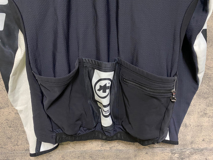 JR134 アソス ASSOS iJ.tiBuru.4 長袖 サイクルジャージ 白 黒 L 裏起毛
