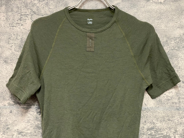 KM409 ラファ Rapha MERINO BASE LAYER - SHORT SLEEVE 半袖 ベースレイヤー カーキ XS