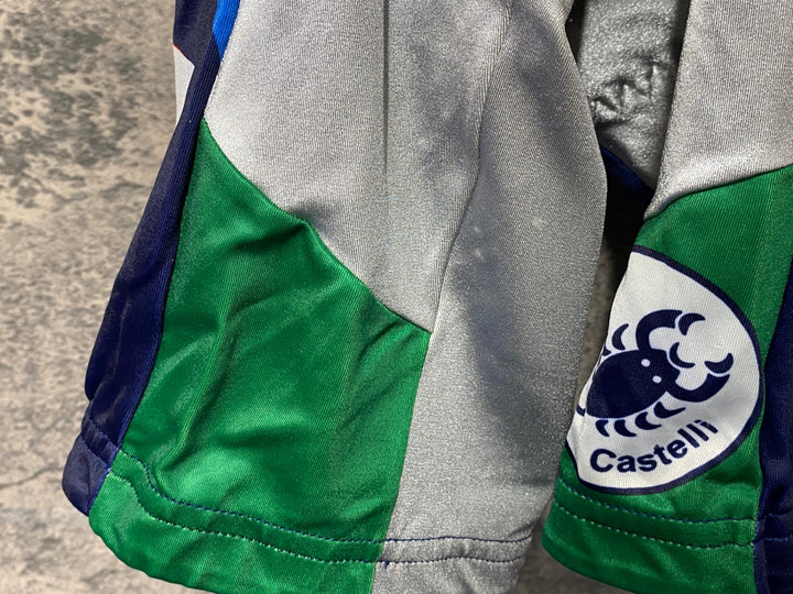 KE534 カステリ Castelli ビブショーツ 青 白 M ヴィンテージ